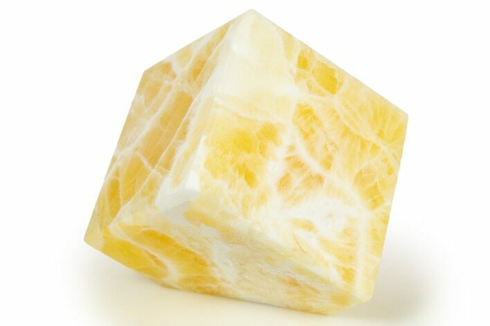 Polished Orange Honeycomb Calcite Cube - Utah #307828